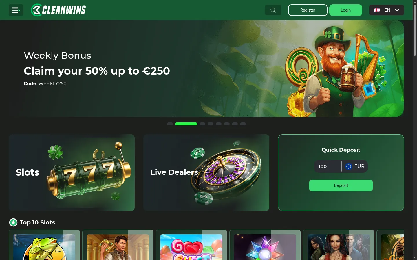 Home page of CleanWins