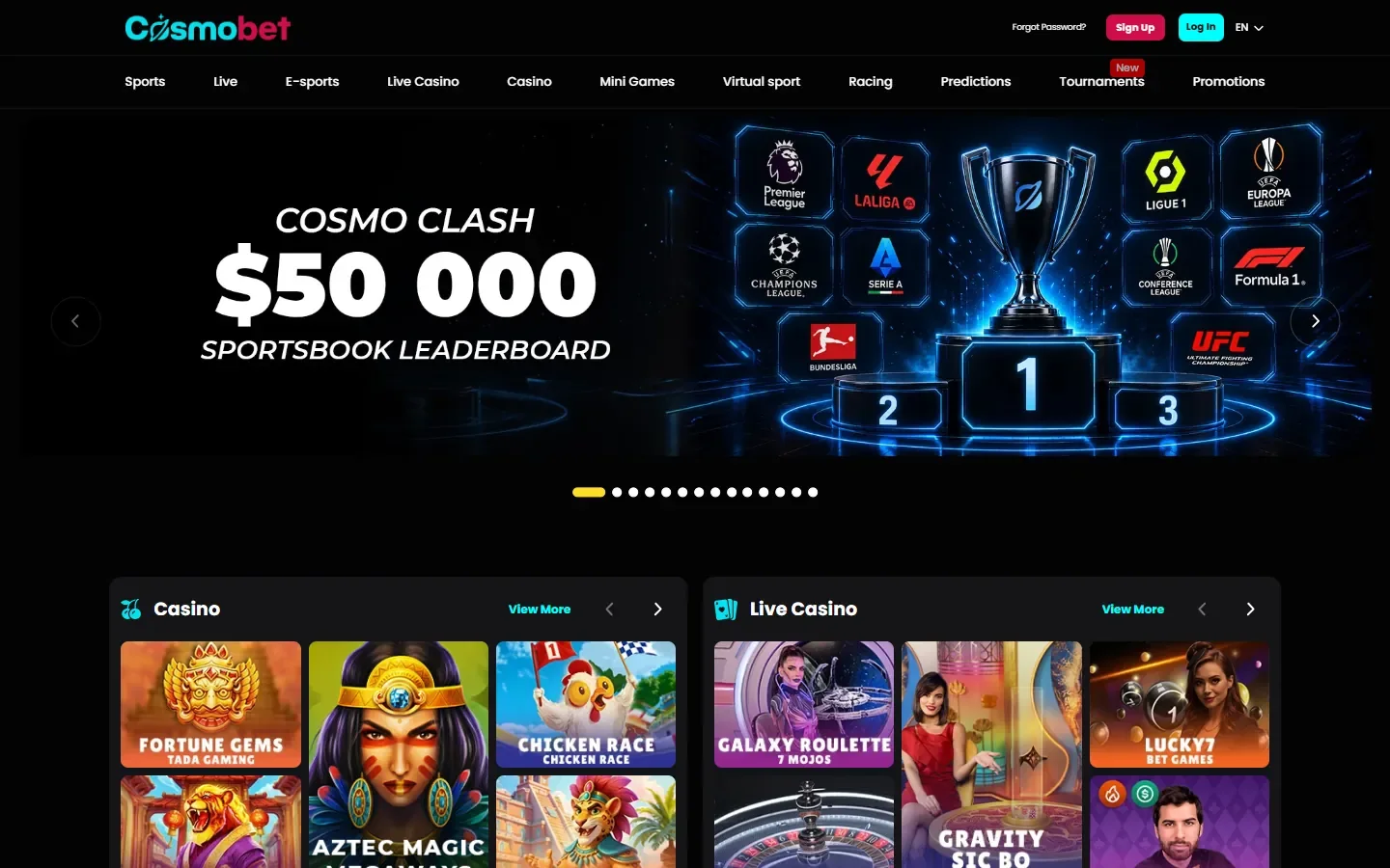 Home page of Cosmobet